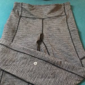 Lululemon tights, long, size 4, grey texturized. Great condition.